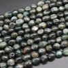 Natural Green Kyanite Semi-Precious Crystal Gemstone Tumbled Stone Nugget Pebble Beads - 8mm - 10mm - 15'' Strand