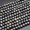 Freshwater Potato Round Pearl Beads - Dyed Peacock Black Grey - 5mm - 6mm - 15'' Strand