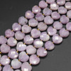 Natural Purple Lepidolite Semi-precious FACETED Crystal Gemstone Heart Shaped Beads - 12mm - 15'' Strand