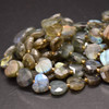 Natural Labradorite Semi-precious FACETED Crystal Gemstone Heart Shaped Beads - 12mm - 15'' Strand