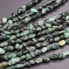 Natural Green Emerald Semi-Precious Crystal Gemstone Tumbled Stone Nugget Pebble Beads - 5mm - 8mm - 15'' Strand