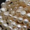 Natural White Freshwater Baroque Nugget Pearl Beads - approx 10mm - 11mm - 16'' Strand