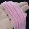 Natural Rose Quartz Semi-Precious Gemstone FACETED Round Beads - 2.5mm - 15'' Strand