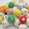 100% Wool Polka Dot Felt Balls - 2cm - 100 Count - Assorted Bright Colours