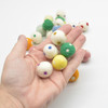 100% Wool Polka Dot Felt Balls - 2cm - 100 Count - Assorted Bright Colours