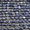 Natural Handmade Iolite Semi-precious Gemstone Irregular FACETED Oval Disc Beads - 6mm - 8mm - 12'' Strand