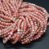 Natural Handmade Rhodochrosite Semi-Precious Gemstone Round Beads - 2.5mm - 2.7mm - 15'' Strand