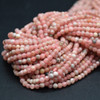 Natural Handmade Rhodochrosite Semi-Precious Gemstone Round Beads - 2.5mm - 2.7mm - 15'' Strand