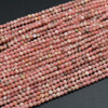 Natural Handmade Rhodochrosite Semi-Precious Gemstone Round Beads - 2.5mm - 2.7mm - 15'' Strand