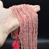 Natural Handmade Rhodochrosite Semi-Precious Gemstone Round Beads - 2.5mm - 2.7mm - 15'' Strand