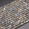 Natural Handmade Labradorite Semi-precious Gemstone Irregular Flat Heishi Rondelle / Disc Beads - 4mm - 5mm - 13'' Strand