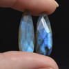 Natural Labradorite Semi-precious Gemstone FACETED Teardrop Beads - 24mm x 8mm - 1 or 3 pairs