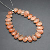 Natural Tanzania Sunstone Semi-precious Gemstone FACETED Teardrop Beads - 9mm x 6mm - 1 or 3 pairs