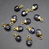Natural Oval Shaped Semi-precious Faceted Gemstone Charm Beads, Earrings, Pendants - 10mm x 8mm - Various Stones - 1, 2, 4 or 6 Count