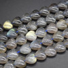Natural Labradorite Semi-precious Gemstone Crystal Heart Beads - 12mm - 15'' Strand 