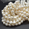 Natural Freshwater Round Potato Nugget Pearl Beads - White - 4mm, 5mm, 6mm, 7mm, 8mm, 9mm, 10mm, 12mm - 14" Strand