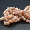 Natural Copper Sunstone Semi-precious Gemstone Round Beads - 6mm - 15'' Strand #01