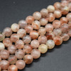 Natural Copper Sunstone Semi-precious Gemstone Round Beads - 6mm - 15'' Strand #01