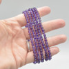 Natural Amethyst Semi-Precious Round Gemstone Crystal Bracelet, Sample Strand - 4mm  - 1 Count - 7 - 7.5 inches