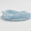 Natural Aquamarine Semi-Precious Round Gemstone Crystal Bracelet, Sample Strand - 4mm  - 1 Count - 7 - 7.5 inches