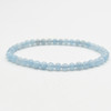 Natural Aquamarine Semi-Precious Round Gemstone Crystal Bracelet, Sample Strand - 4mm  - 1 Count - 7 - 7.5 inches