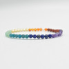 7 Chakra Gemstone Round Beads Bracelet/Sample Strand - 4mm  - 1 Count - 7 - 7.5 inches - #Set 02