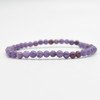 Natural Lepidolite Semi-Precious Round Gemstone Crystal Bracelet, Sample Strand - 4mm  - 1 Count - 7 - 7.5 inches