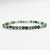 Natural Moss Agate Semi-Precious Round Gemstone Crystal Bracelet, Sample Strand - 4mm  - 1 Count - 7 - 7.5 inches