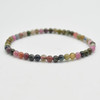 Natural Multi-Colour Tourmaline Semi-Precious Round Gemstone Crystal Bracelet, Sample Strand - 4mm  - 1 Count - 7 - 7.5 inches