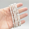 Natural White Howlite Semi-Precious Round Gemstone Crystal Bracelet, Sample Strand - 4mm  - 1 Count - 7 - 7.5 inches