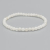 Natural White Snow Jade Semi-Precious Round Gemstone Crystal Bracelet, Sample Strand - 4mm  - 1 Count - 7 - 7.5 inches