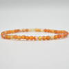Natural Carnelian Agate Semi-Precious FACETED Round Gemstone Crystal Bracelet, Sample Strand - 4mm  - 1 Count - 7.5 inches