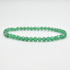 Green Agate Semi-Precious FACETED Round Gemstone Crystal Bracelet, Sample Strand - 4mm  - 1 Count - 7.5 inches