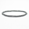 Natural Hematite (non magnetic) Semi-Precious FACETED Round Gemstone Crystal Bracelet, Sample Strand - 4mm  - 1 Count - 7.5 inches