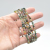 Natural Indian Agate Semi-Precious FACETED Round Gemstone Crystal Bracelet, Sample Strand - 4mm  - 1 Count - 7.5 inches