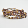 Natural Mookaite/Mookite Semi-Precious FACETED Round Gemstone Crystal Bracelet, Sample Strand - 4mm  - 1 Count - 7.5 inches