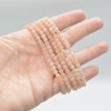 Natural Pink Aventurine Semi-Precious FACETED Round Gemstone Crystal Bracelet, Sample Strand - 4mm  - 1 Count - 7.5 inches