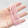 Natural Rose Quartz Semi-Precious FACETED Round Gemstone Crystal Bracelet, Sample Strand - 4mm  - 1 Count - 7.5 inches