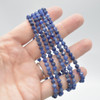 Natural Sodalite Semi-Precious FACETED Round Gemstone Crystal Bracelet, Sample Strand - 4mm  - 1 Count - 7.5 inches