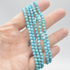 Turquoise (Dyed) Semi-Precious FACETED Round Gemstone Crystal Bracelet, Sample Strand - 4mm  - 1 Count - 7.5 inches