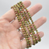 Natural Unakite Semi-Precious FACETED Round Gemstone Crystal Bracelet, Sample Strand - 4mm  - 1 Count - 7.5 inches