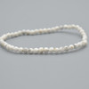 Natural White Howlite Semi-Precious FACETED Round Gemstone Crystal Bracelet, Sample Strand - 4mm  - 1 Count - 7.5 inches
