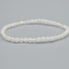 Natural White Snow Jade Semi-Precious FACETED Round Gemstone Crystal Bracelet, Sample Strand - 4mm  - 1 Count - 7.5 inches