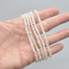 Natural White Snow Jade Semi-Precious FACETED Round Gemstone Crystal Bracelet, Sample Strand - 4mm  - 1 Count - 7.5 inches