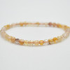 Natural Yellow Quartz Semi-Precious FACETED Round Gemstone Crystal Bracelet, Sample Strand - 4mm  - 1 Count - 7.5 inches