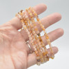 Natural Yellow Quartz Semi-Precious FACETED Round Gemstone Crystal Bracelet, Sample Strand - 4mm  - 1 Count - 7.5 inches