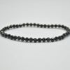 Natural Black Spinel Semi-Precious FACETED Round Gemstone Crystal Bracelet, Sample Strand - 4mm  - 1 Count - 7.5 inches