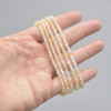 Pale Citrine Semi-Precious FACETED Round Gemstone Crystal Bracelet, Sample Strand - 4mm  - 1 Count - 7.5 inches