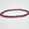 Natural Garnet Semi-Precious FACETED Round Gemstone Crystal Bracelet, Sample Strand - 4mm  - 1 Count - 7.5 inches