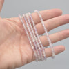 Natural Lavender Amethyst Semi-Precious FACETED Round Gemstone Crystal Bracelet, Sample Strand - 4mm  - 1 Count - 7.5 inches